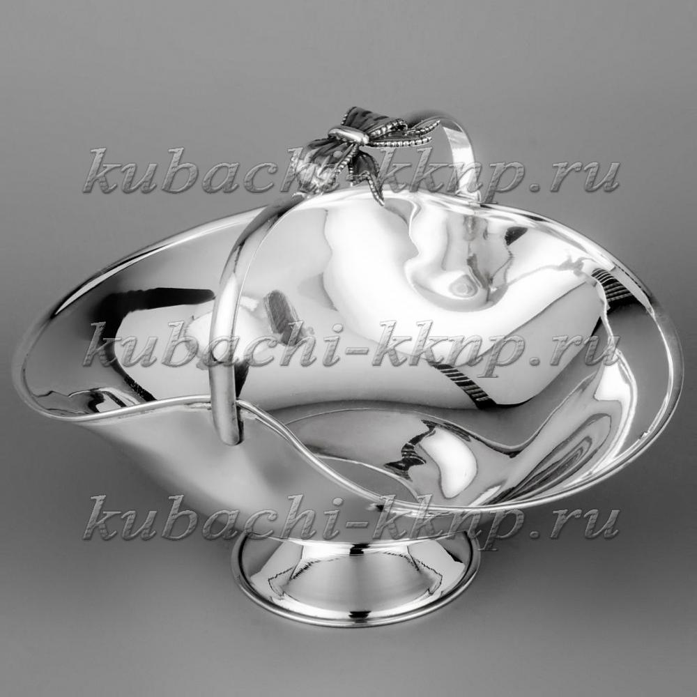 Серебряная конфетница Корзинка, КФ202 фото 1