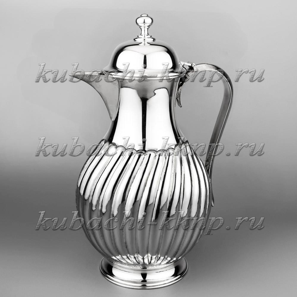 Серебряный графин для воды Волна, кв143 фото 2
