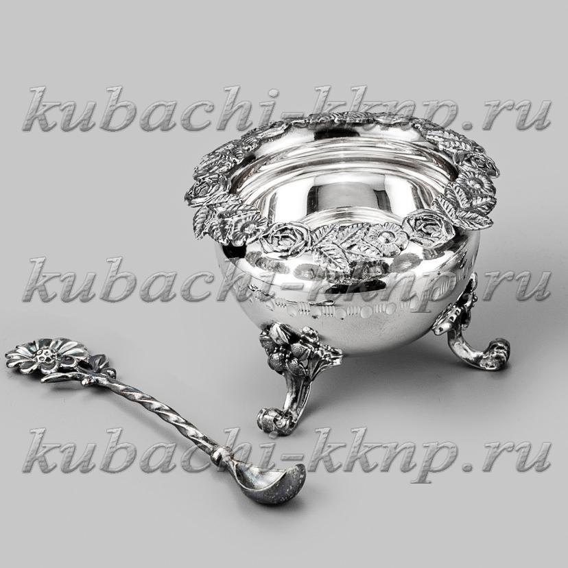 Солонка из серебра Цветник, С09 фото 3