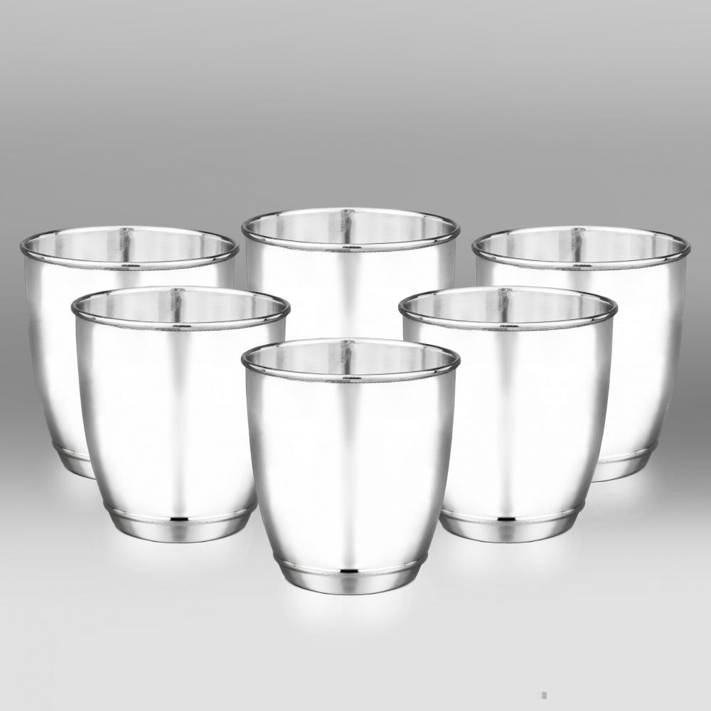 Набор из шести небольших серебряных стаканов, ст079-6 фото 1