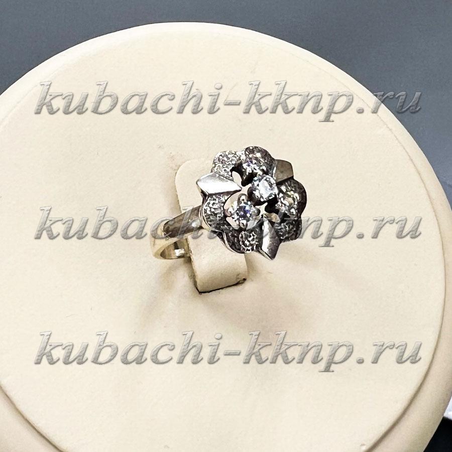 Серебряное женское кольцо Вальс с фианитами на каждый день, в подарок девушке, к910 фото 1