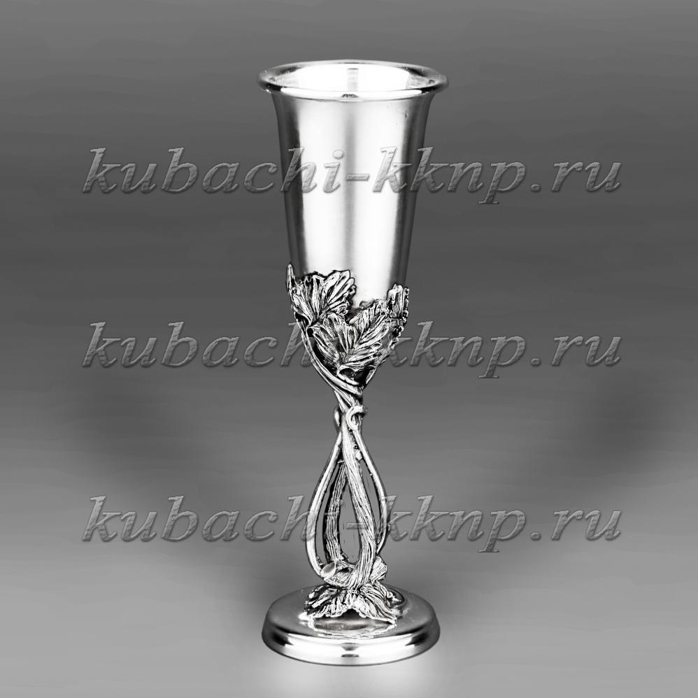 Серебряная рюмка с ножкой в виде лозы, р00019 фото 2