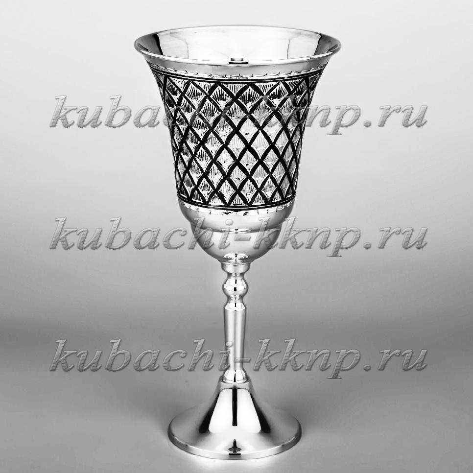 Фужер серебряный «Сетка», ф094 фото 1