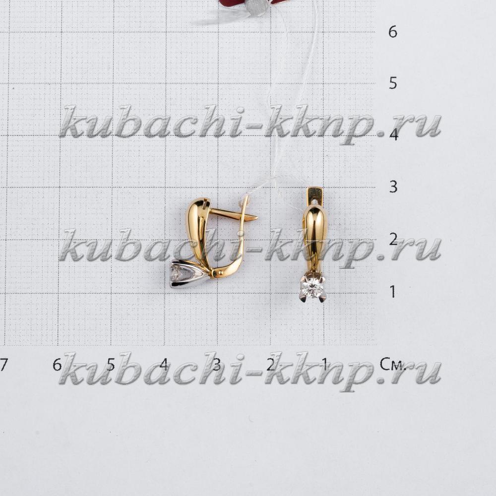 Серьги из золота Тюльпан с бриллиантами, АН61-1БРЖ фото 3