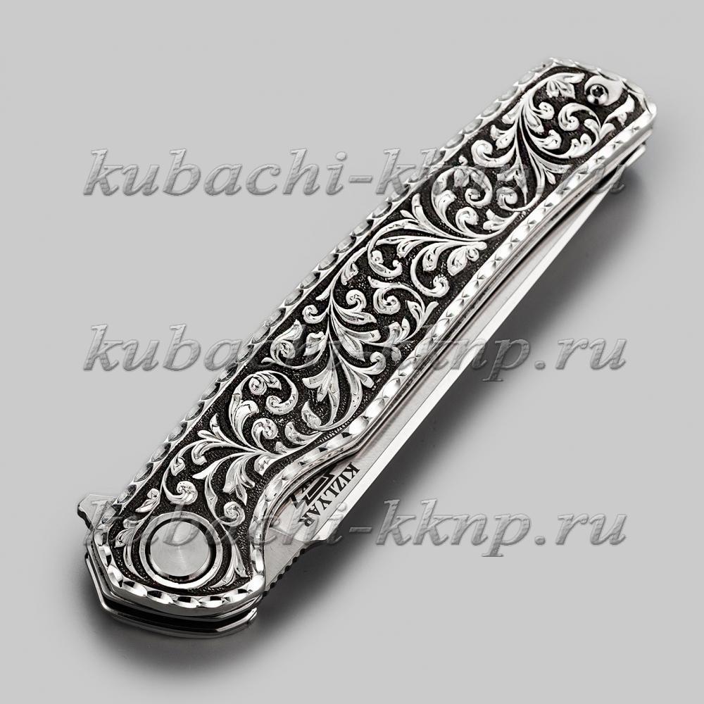 Выкидной серебряный нож Акула, Н018 фото 3
