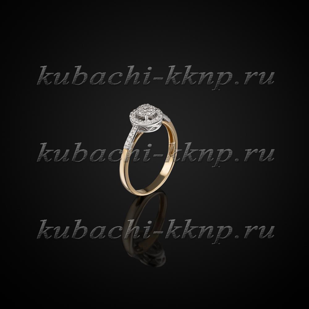 нежное золотое кольцо с бриллиантами, ан565 фото 1