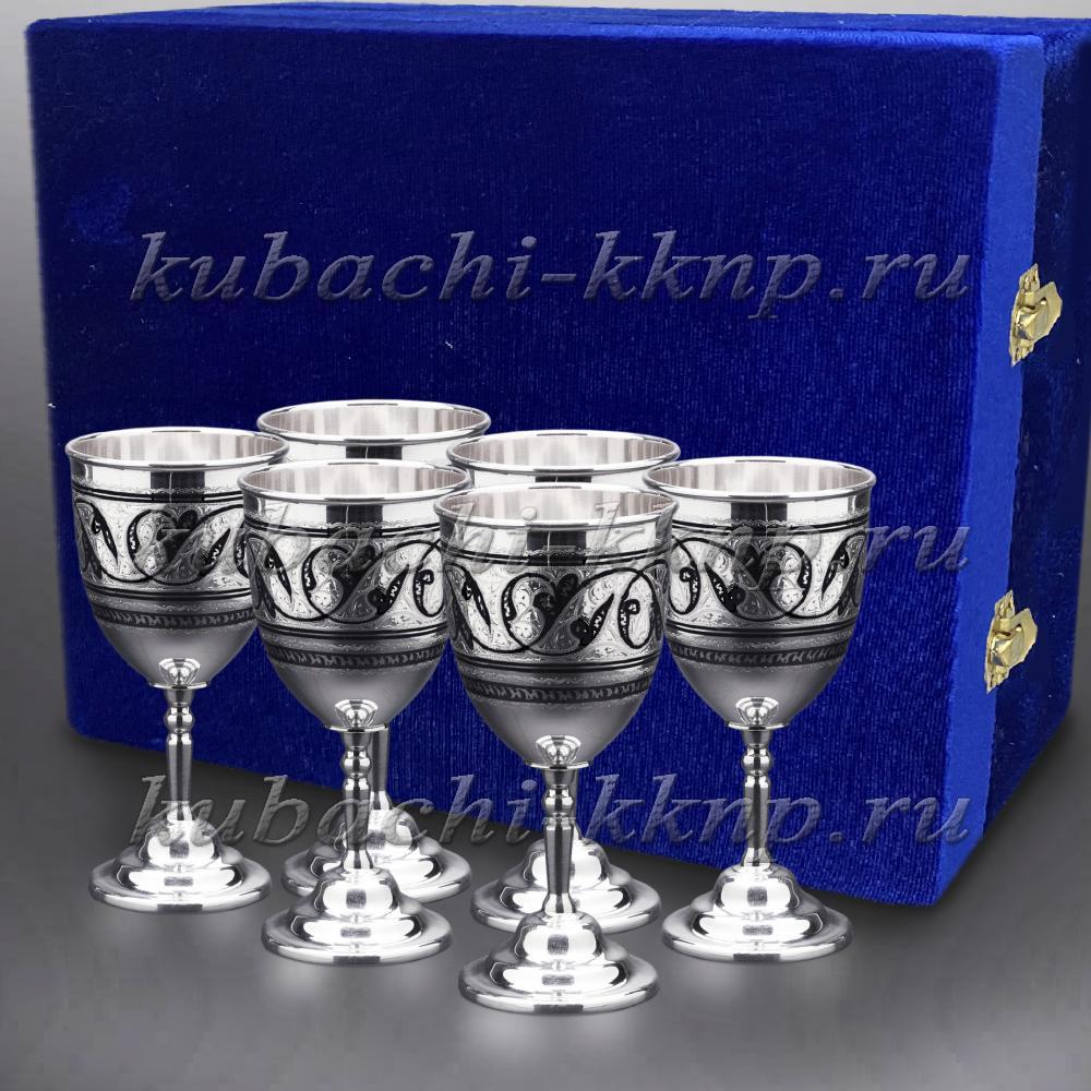 Набор из шести серебряных бокалов Кубачи, бк005-6 фото 1
