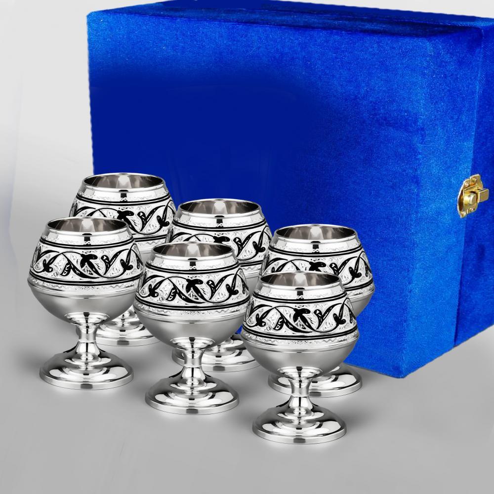 Набор серебряных бокалов для коньяка или виски, бк0009-6 фото 1