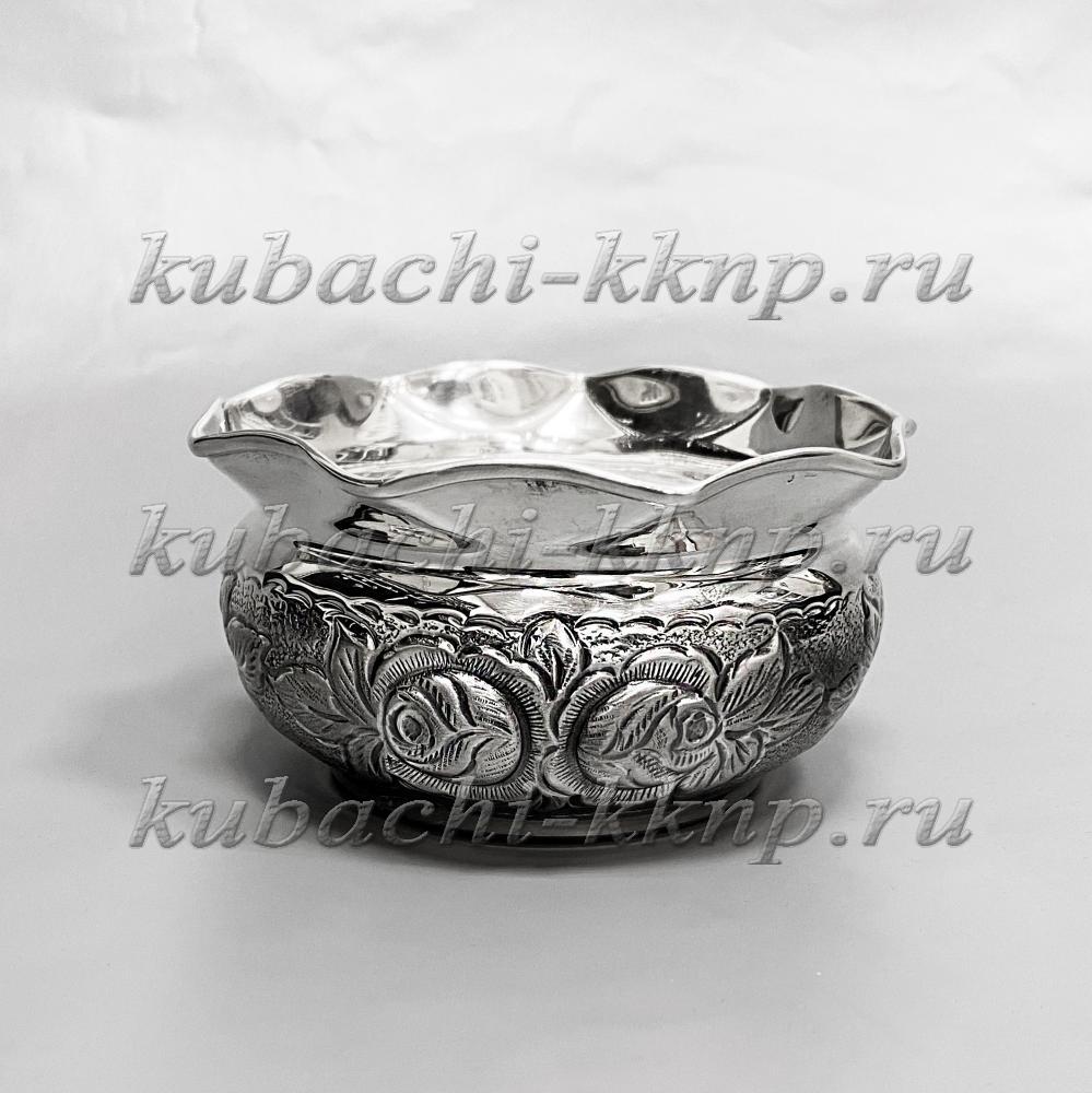 Серебряная конфетница  «Цветы», кф183 фото 1