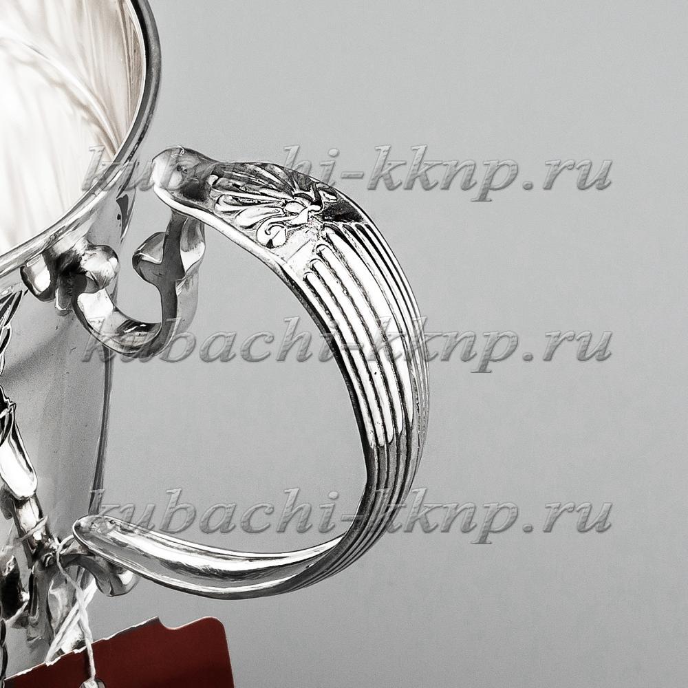 Серебряная кружка с элегантной ручкой, кр129 фото 2