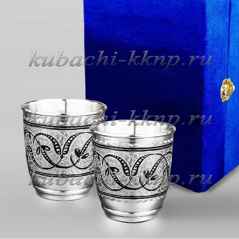 Набор из двух серебряных стаканов Кубачи, ст025-2 фото 1