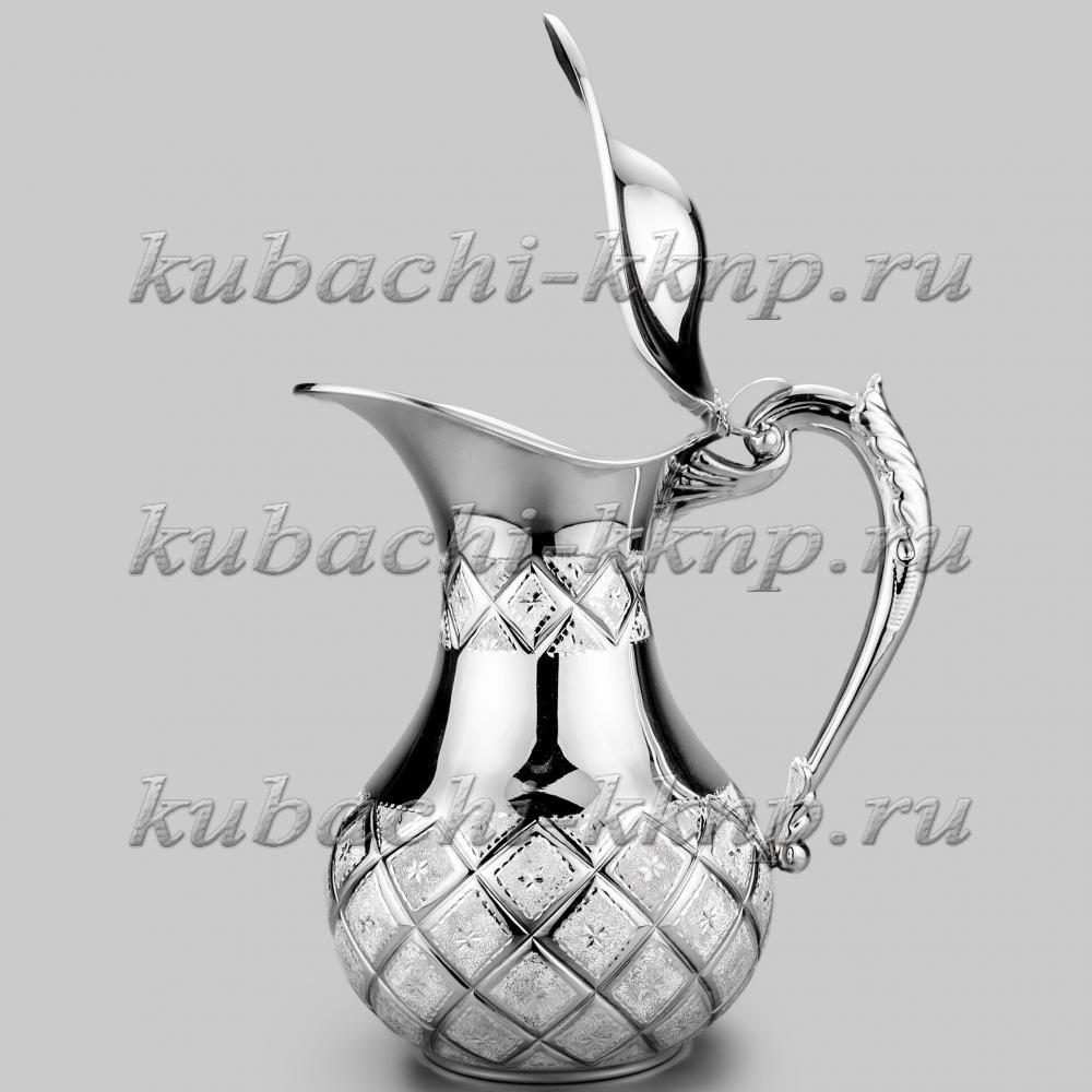 Кувшин из из серебра с крышкой Лазер, КВ00038кр фото 2