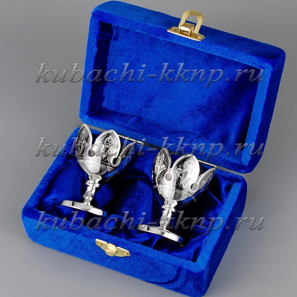 Набор  из двух серебряных пашотниц «Кубачи», 420373-2 фото 2