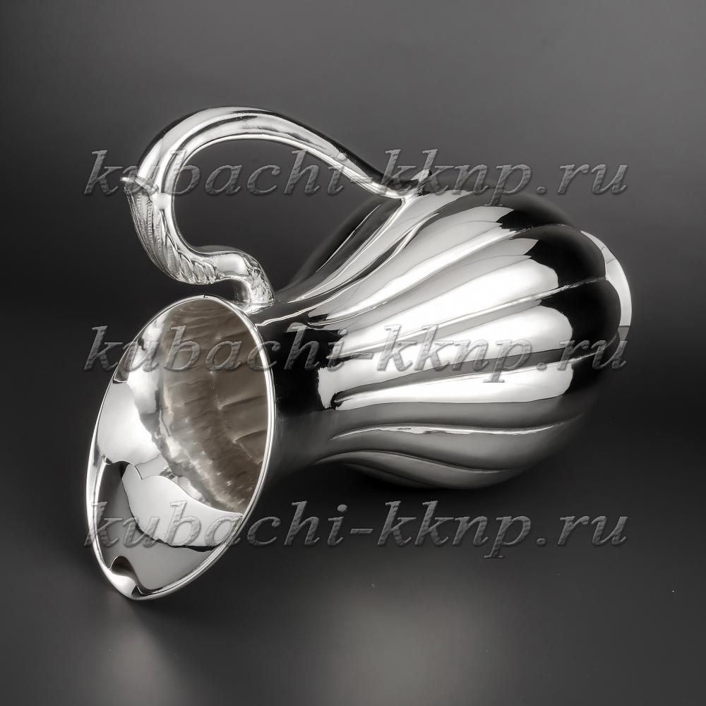 Серебрянный кувшин для воды «Новая волна», кв015 фото 2