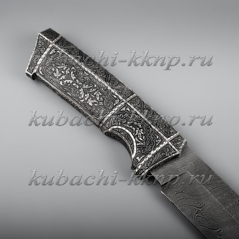 Серебряный нож «Богатырь» (лезвие сталь), НЖ08 фото 3