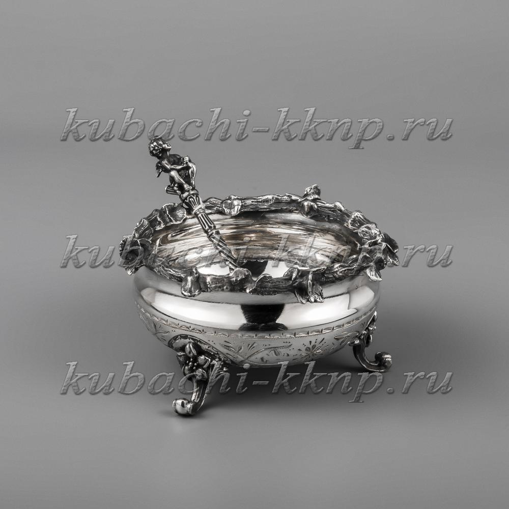 Серебряная солонка с ложкой/перечница, с013 фото 1
