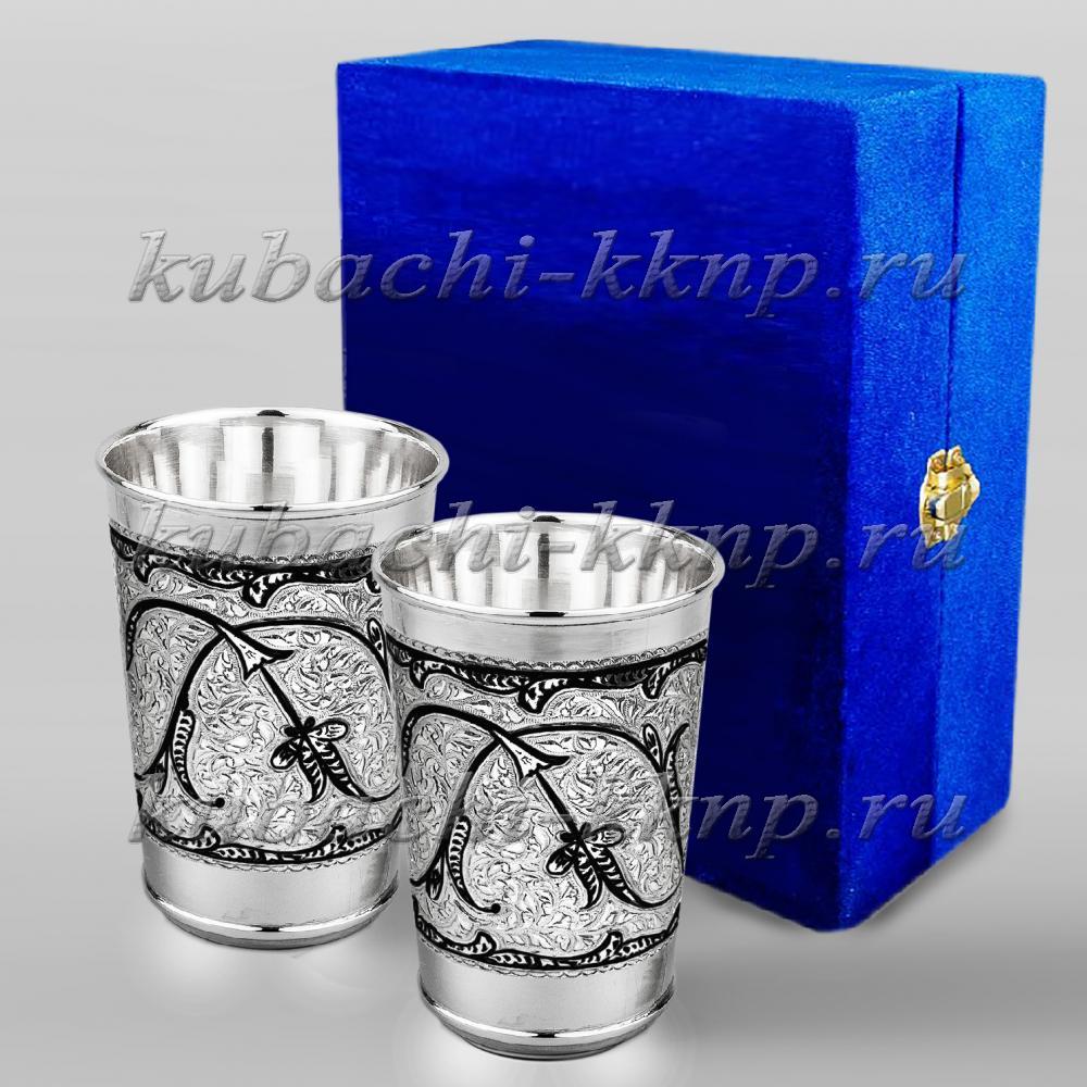Набор из двух серебряных стаканов Мореон, ст124-2 фото 1