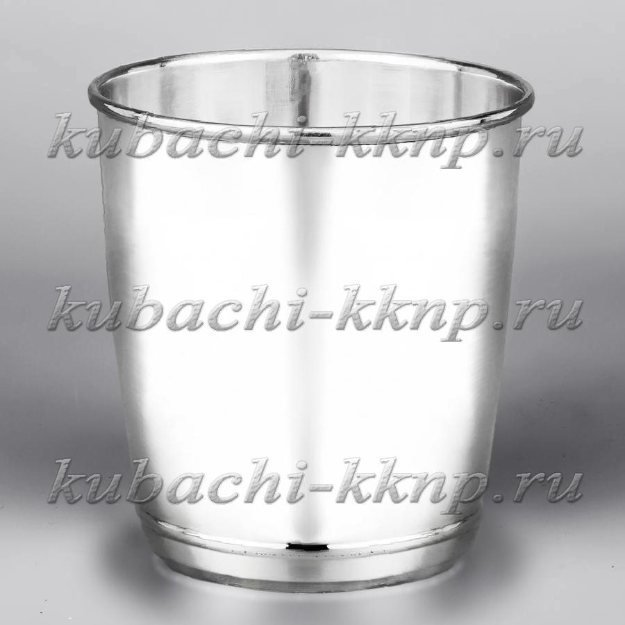 Большой серебряный глянцевый стакан, СТ130 фото 1