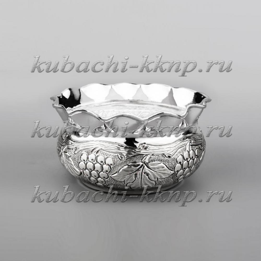 Небольшая серебряная конфетница Виноград, КФ168м фото 2