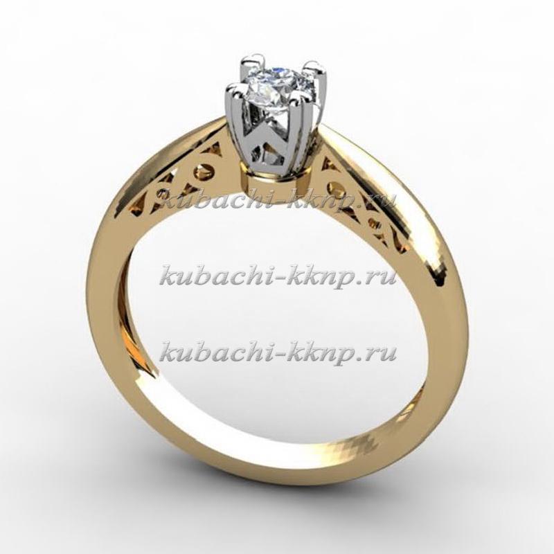 Нежное помолвочное кольцо с одним камнем