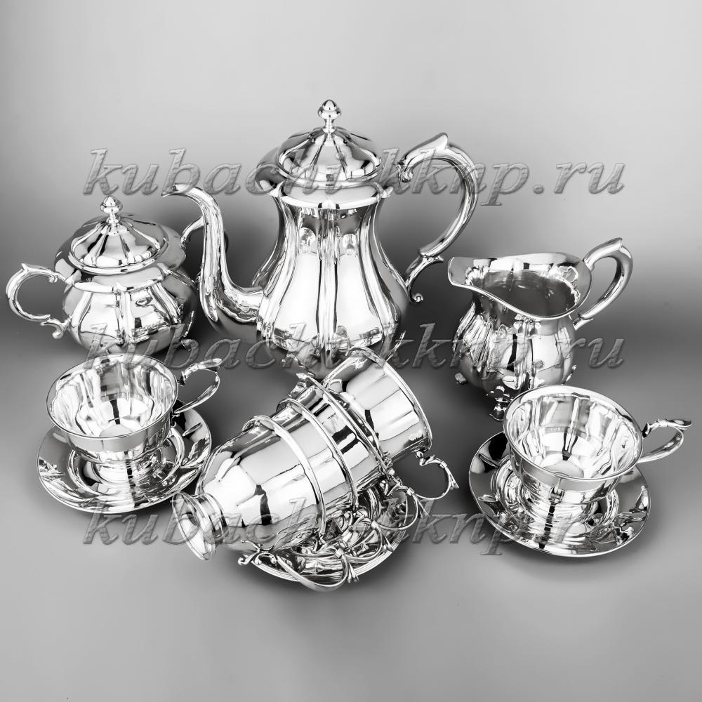 Чайный сервиз из серебра Глянец, чср08 фото 1