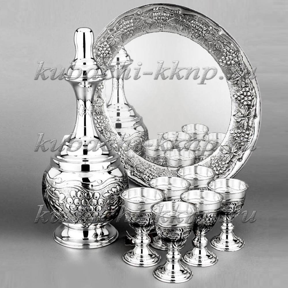 Серебряный набор для водки на шесть персон Раздолье, вс068 фото 2