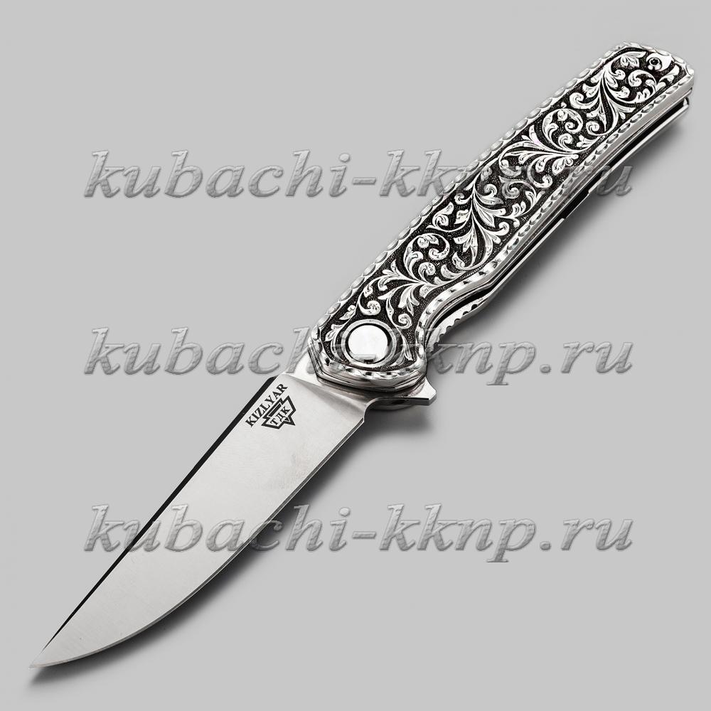 Выкидной серебряный нож Акула, Н018 фото 1