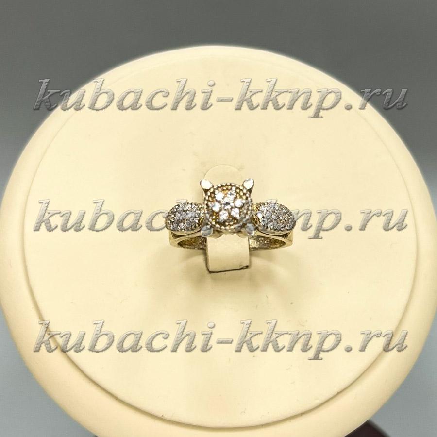 Серебряное кольцо с россыпью фианитов Идиллия, Ag-к61 фото 1