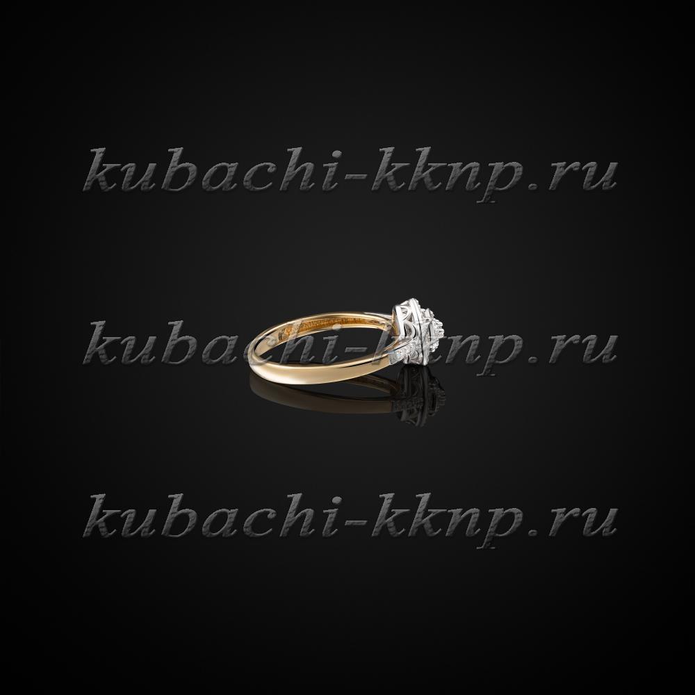 нежное золотое кольцо с бриллиантами, ан565 фото 3