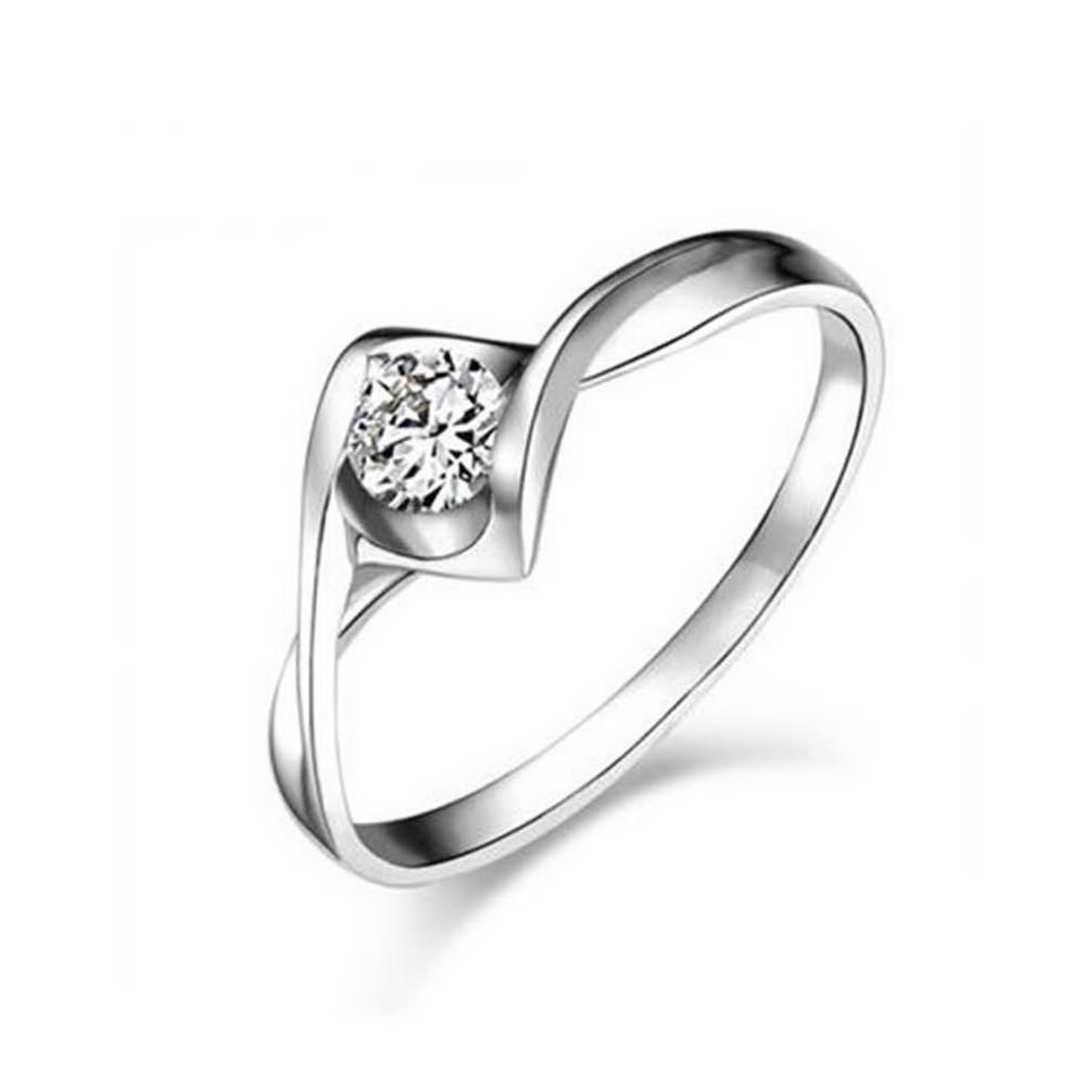 Нежное женское кольцо из белого золота, KLRW0050 фото 1