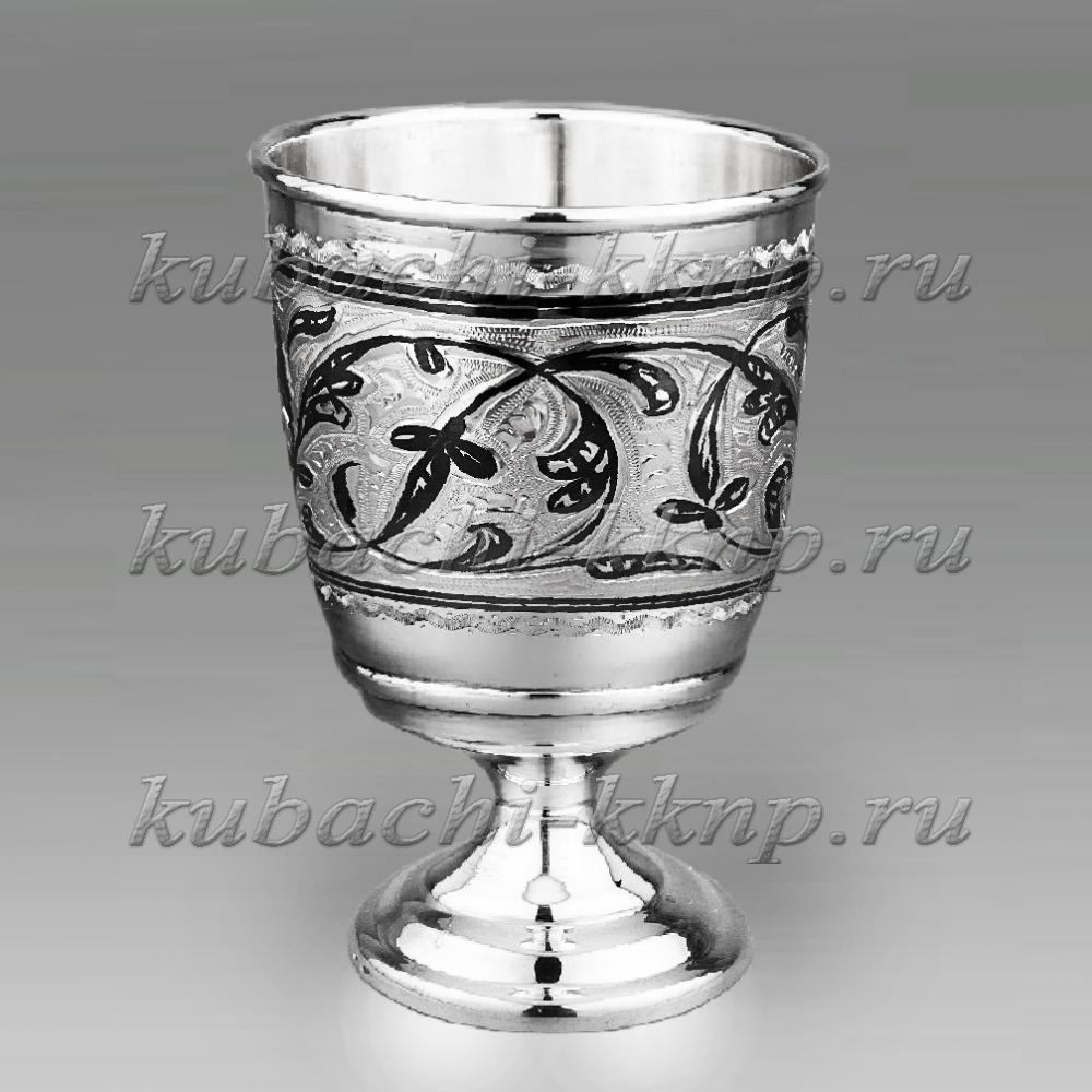 Набор серебряных стаканов  на ножке Кубачи, ст134-2 фото 2