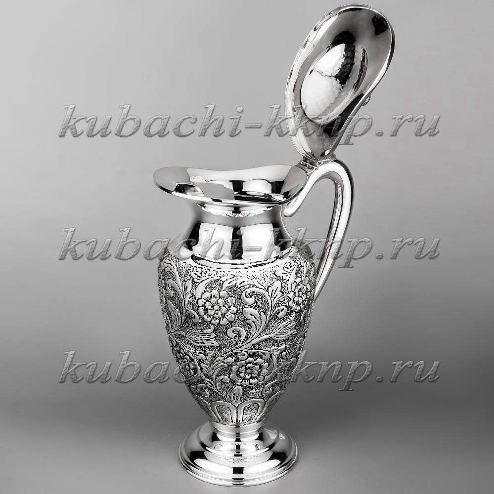 Оригинальный серебряный кувшин с крышкой Ботаник, КВ211 фото 2