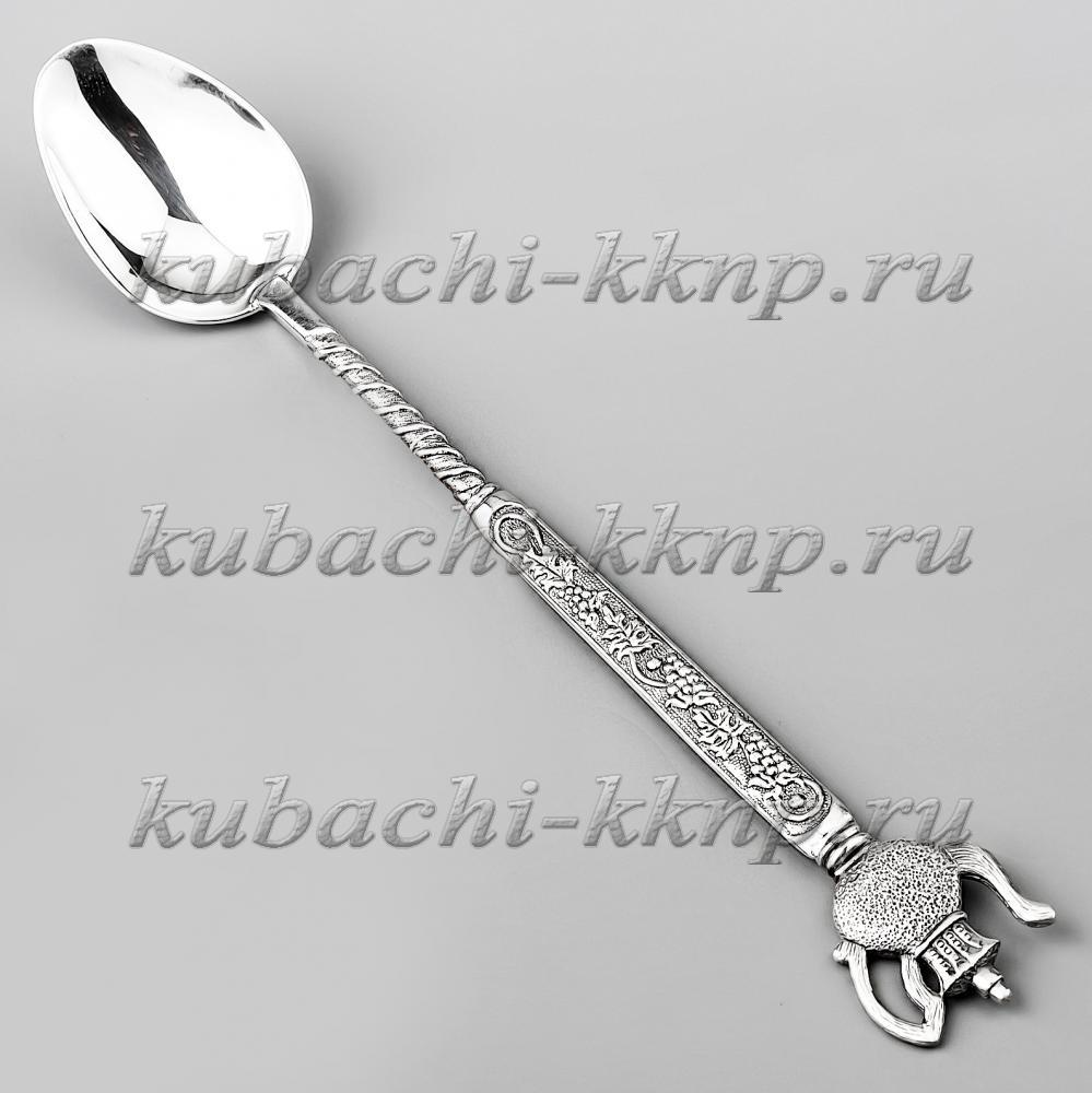Серебряная ложка с красивой ручкой и кувшинчиком, л00064 фото 1