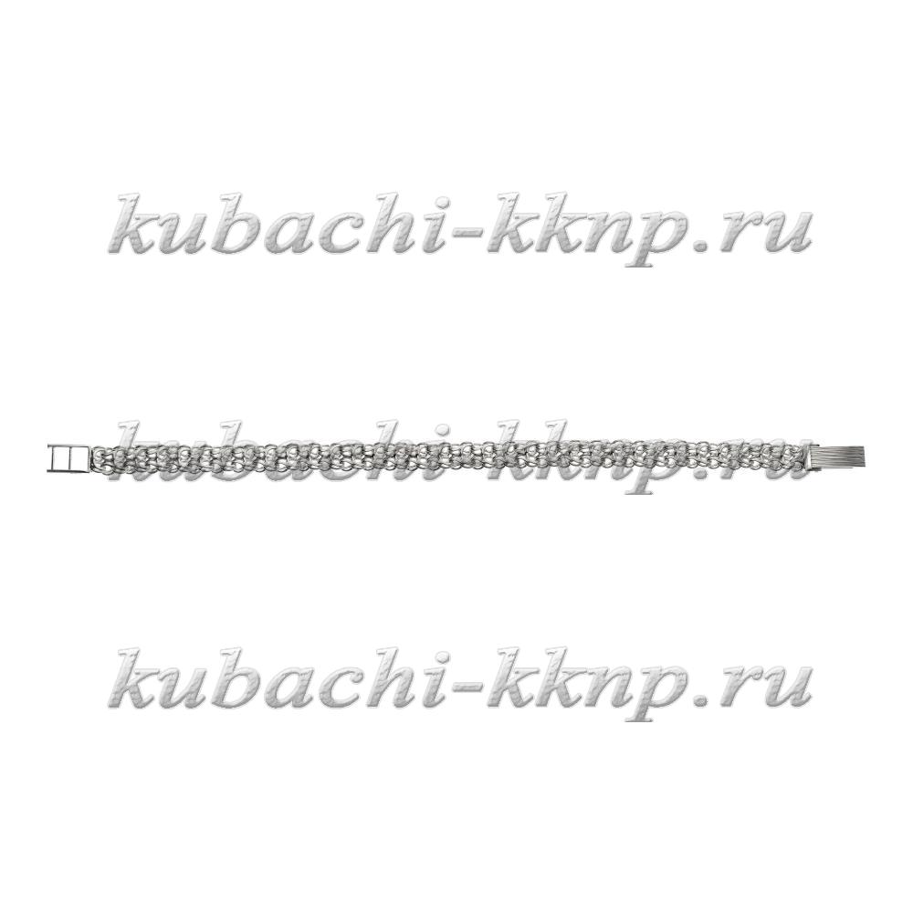 Серебряный мягкий браслет на руку, Б0007 фото 1