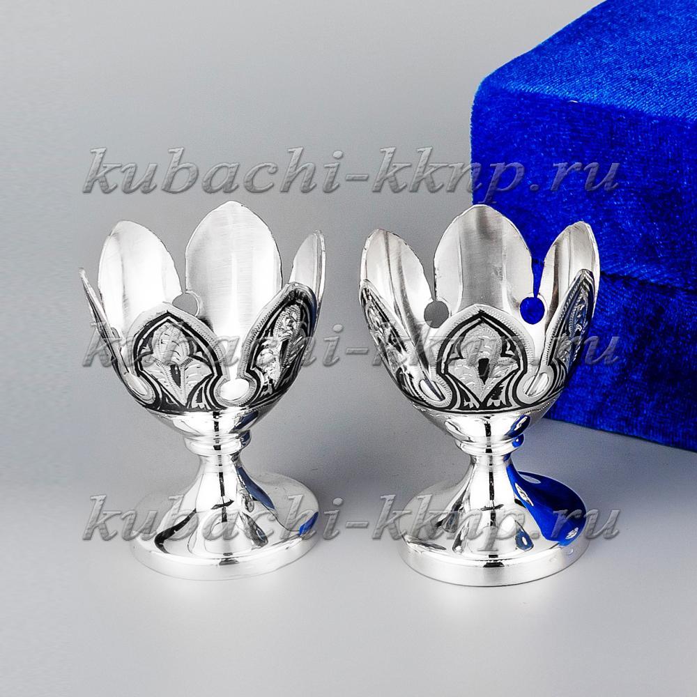 Набор  из двух серебряных пашотниц «Кубачи», 420373-2 фото 1