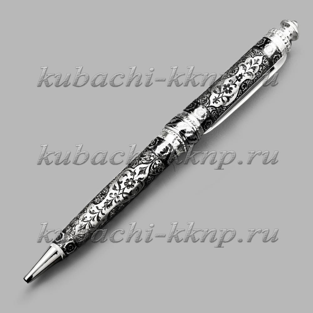 Шариковая серебряная ручка авторской работы Долина, РУЧ55 фото 2