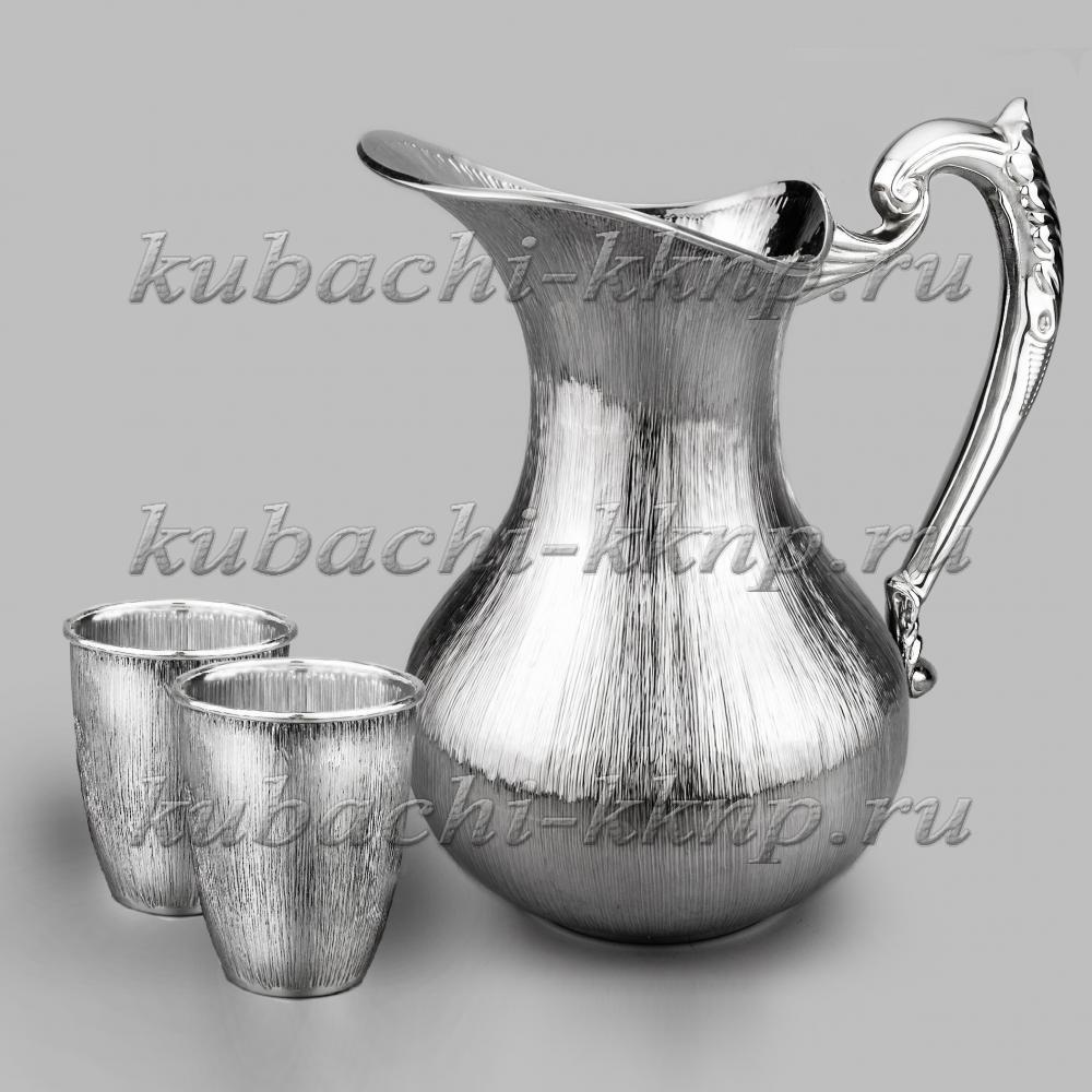 Серебряный набор с двумя стаканами для воды Антик, ндв041 фото 1