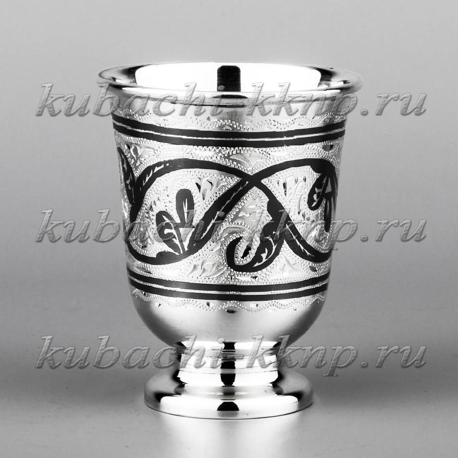 Серебряная стопка с кубачинским орнаментом, СТП067 фото 1