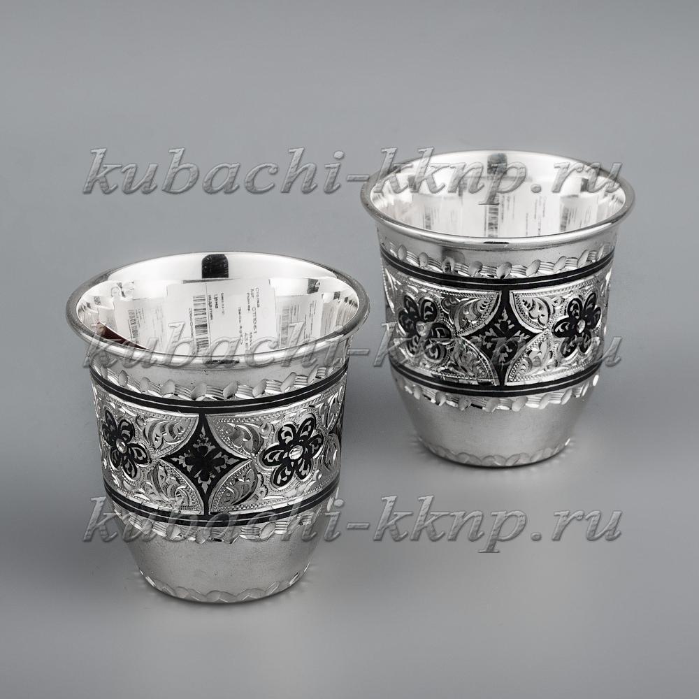Набор серебряных стопок с гравировкой  в подарок на свадьбу, стп061-2 фото 1