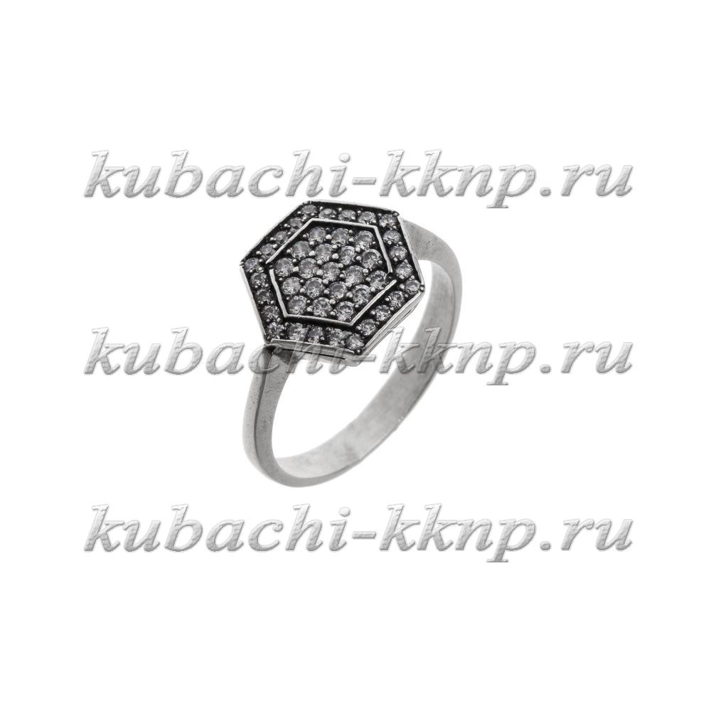 Аутентичное серебряное кольцо с фианитами, Ag-к9 фото 1