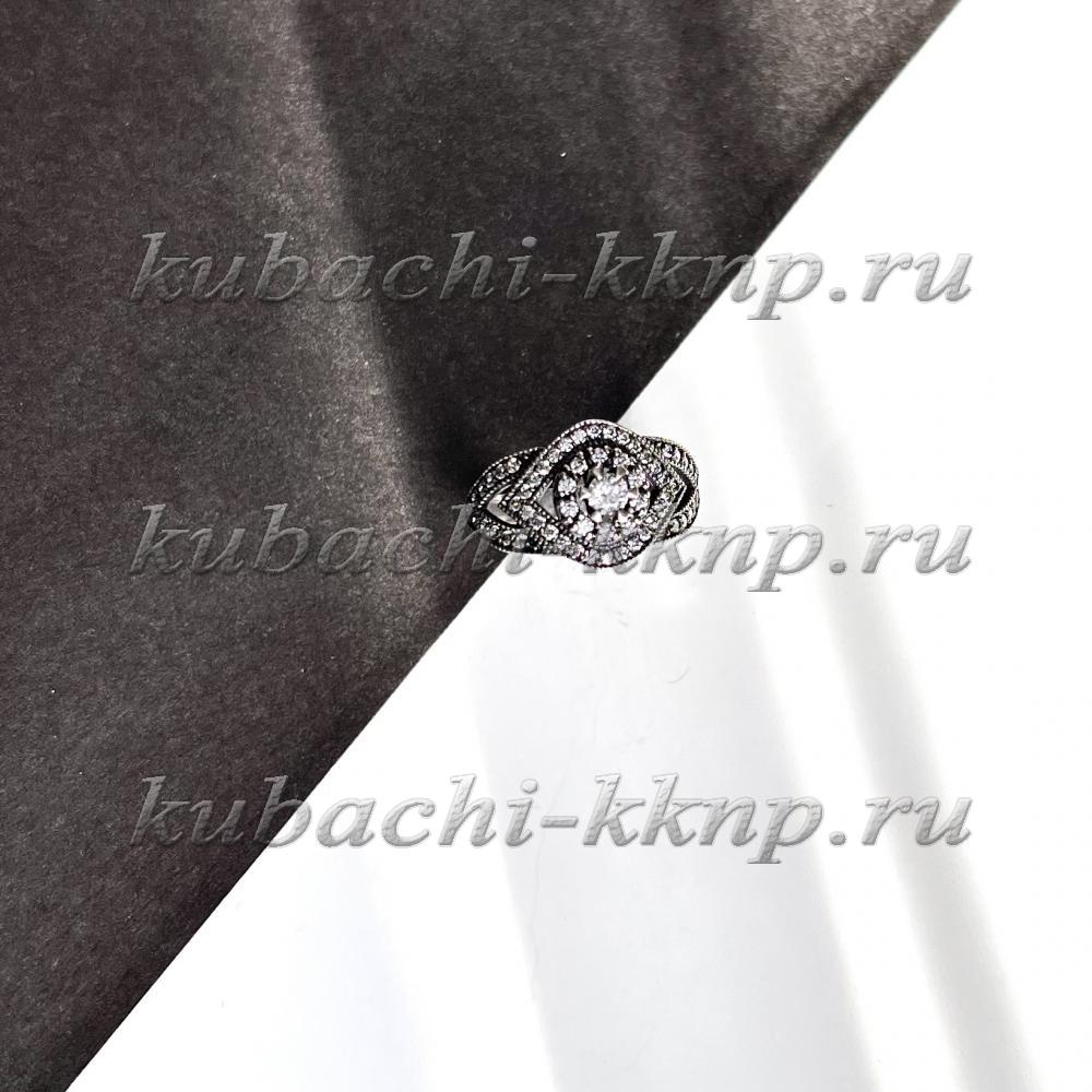 Серебряное круглое кольцо с фианитами Елена, к281 фото 1