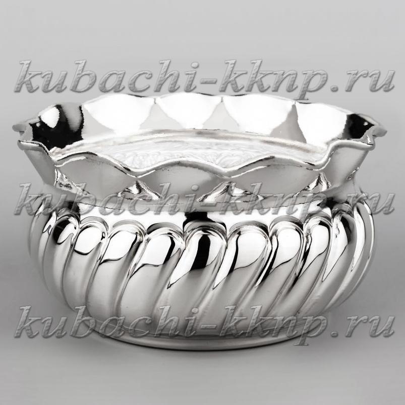 Серебряная конфетница «Волна», кф163 фото 2