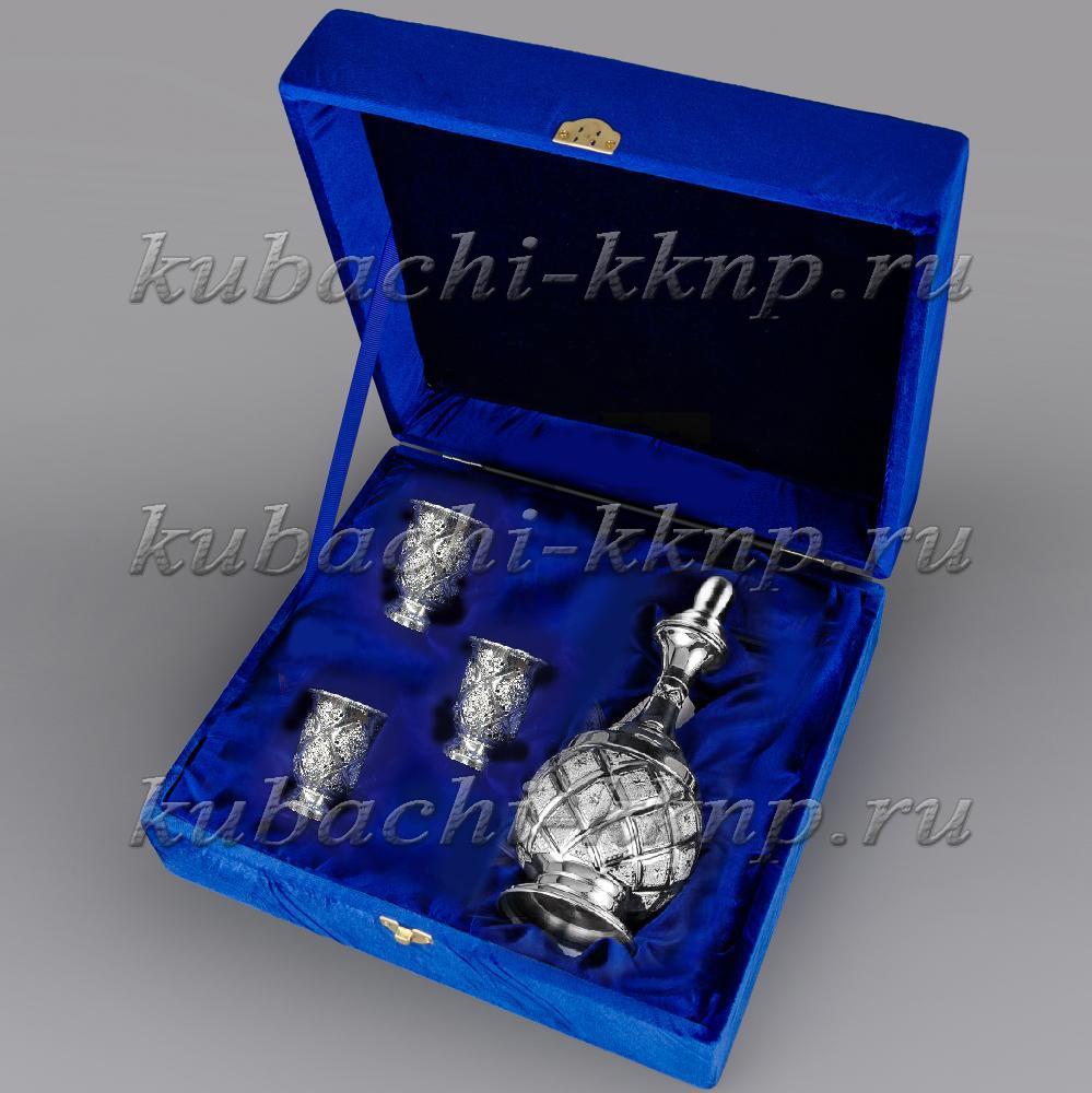 Серебряный водочный набор на троих Космо, вс064 фото 1