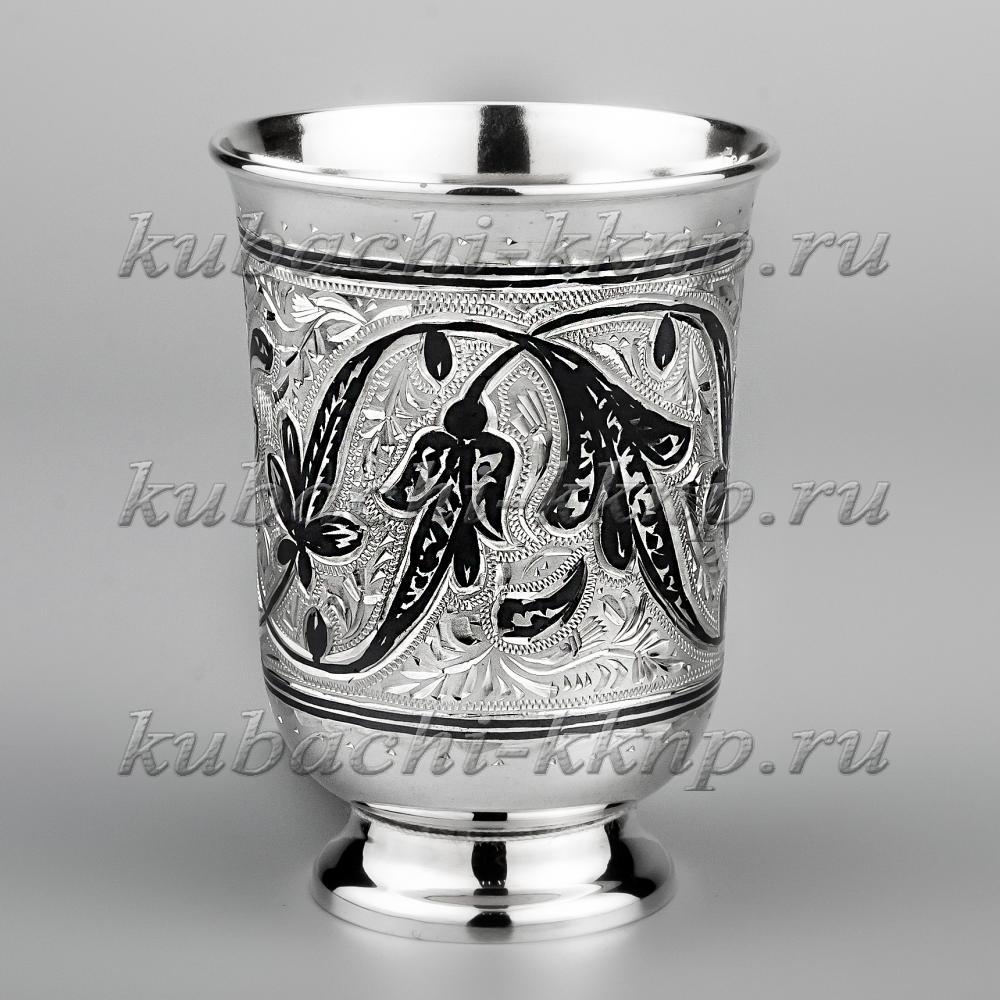 Серебряный стакан с красивым орнаментом Кубачи, 150 мл, ст110 фото 1