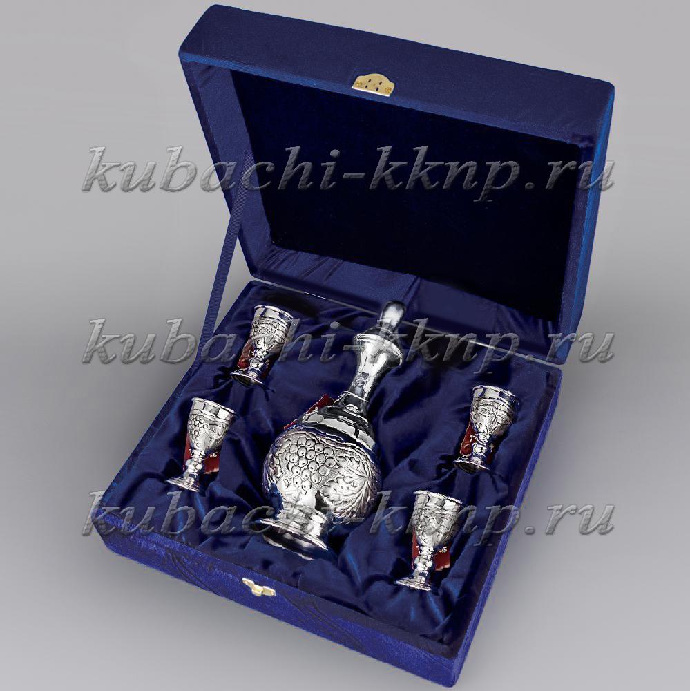 Серебряный водочный набор на четверых Эсперанто, вс066 фото 3