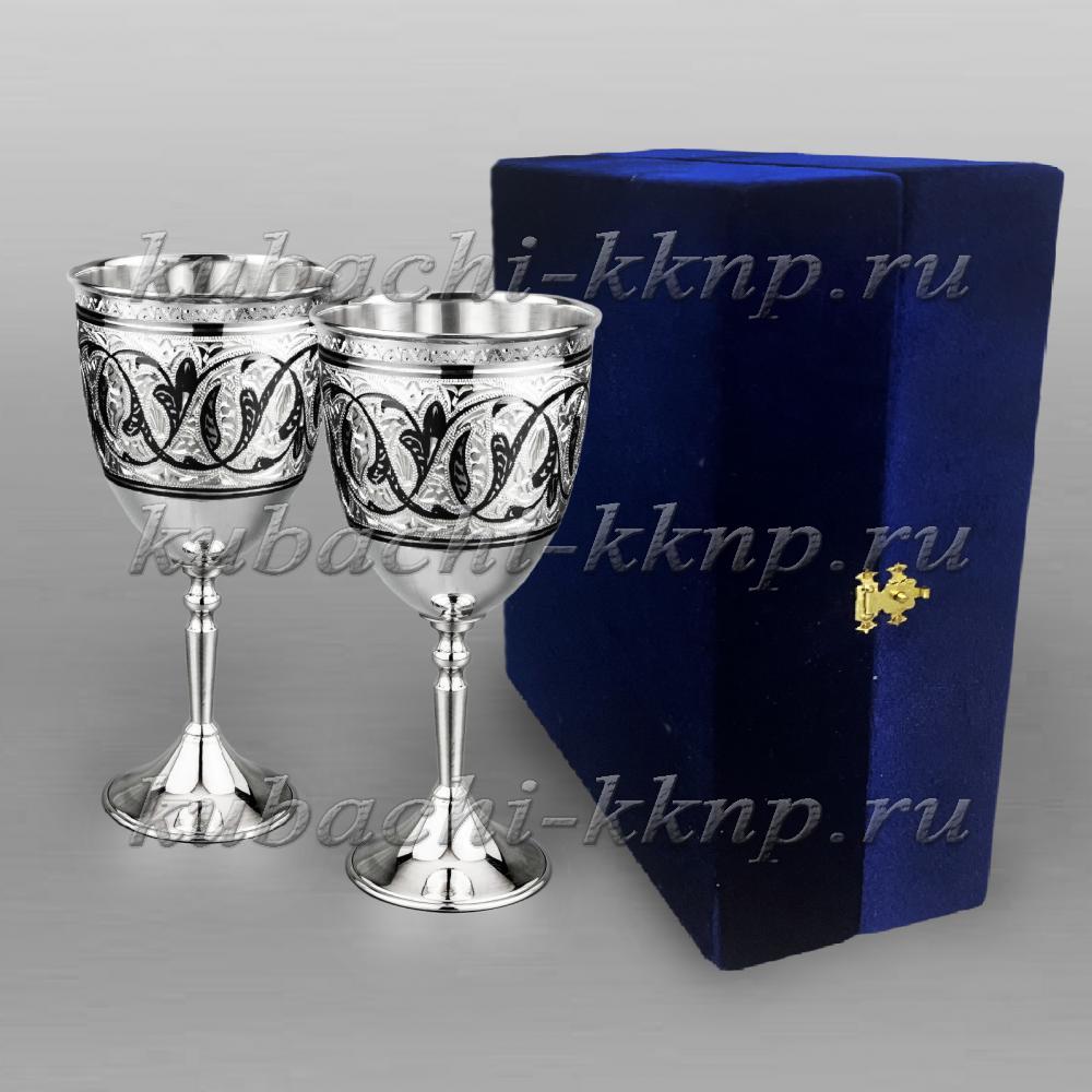 Набор серебряный бокалов для вина или воды, бк31-2 фото 1