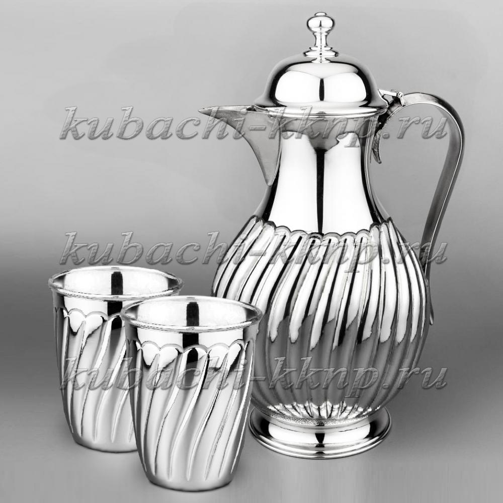 Серебряный набор для воды Волна, ндв109 фото 2