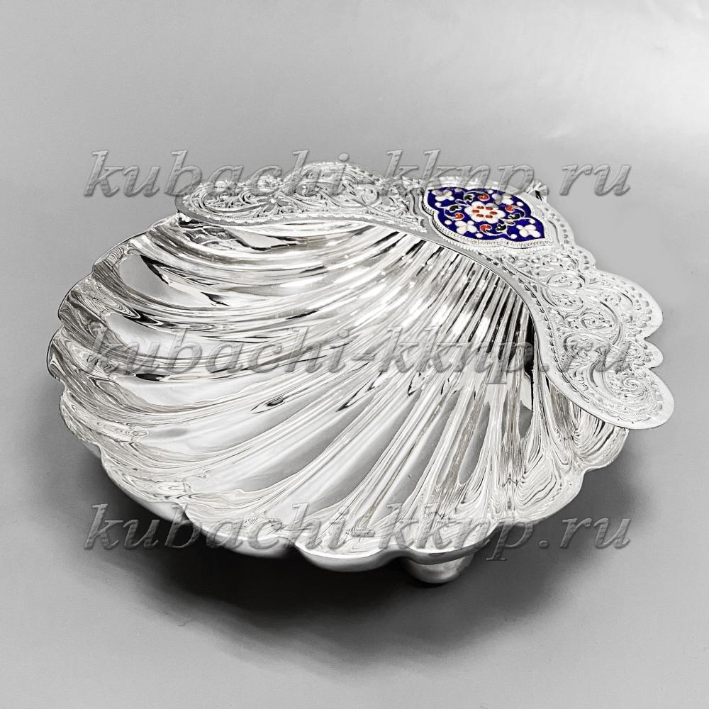 Серебряная икорница с эмалью, ик030 фото 1