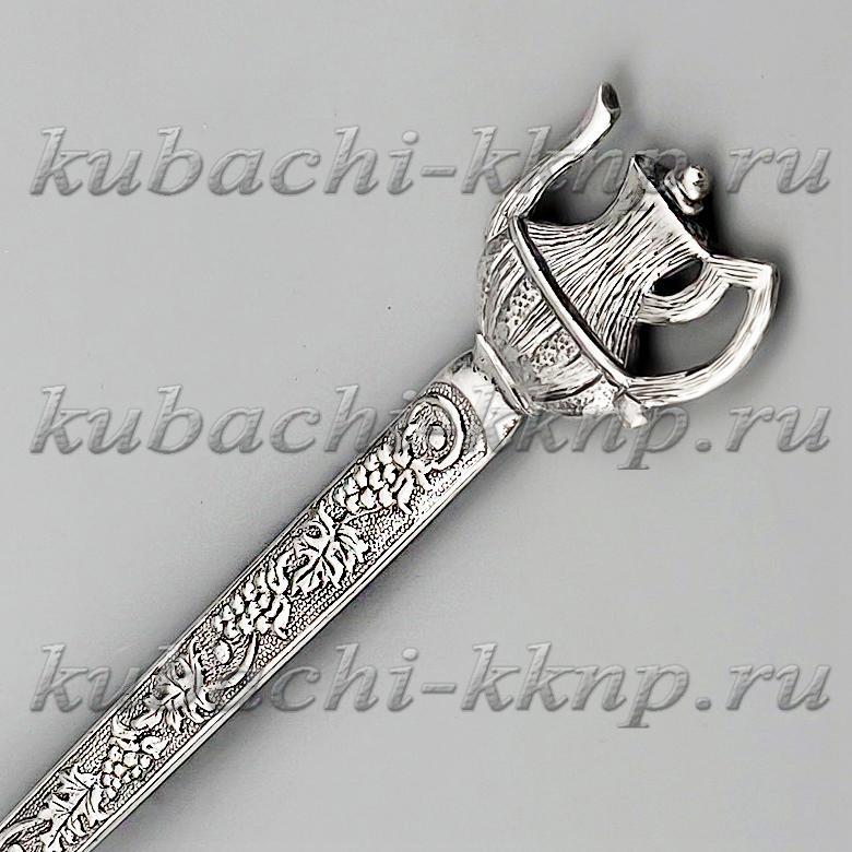 Серебряная ложка с красивой ручкой и чайником, л00066 фото 2