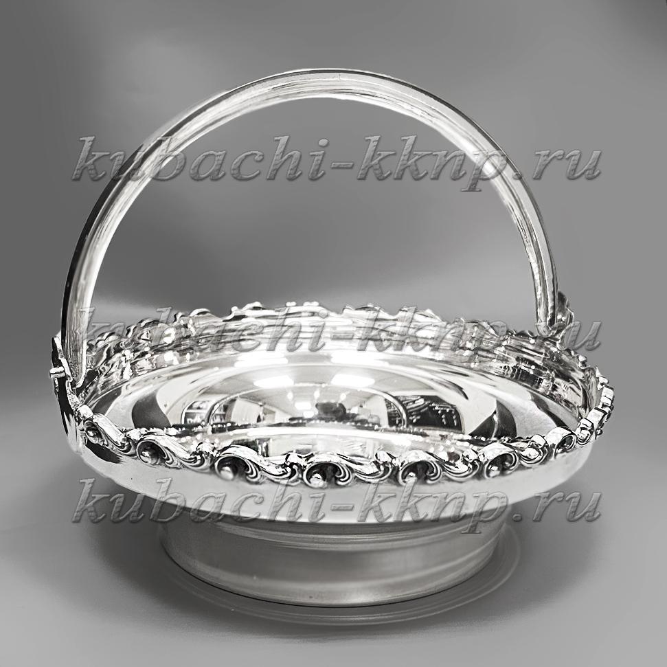 Серебряная конфетница Ажур, КФ189 фото 1
